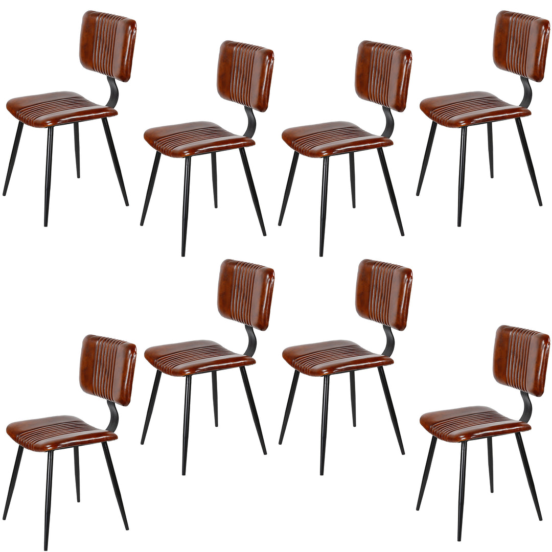 Brown leather dining chairs