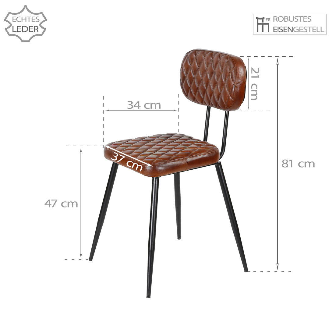 Brown leather dining chairs