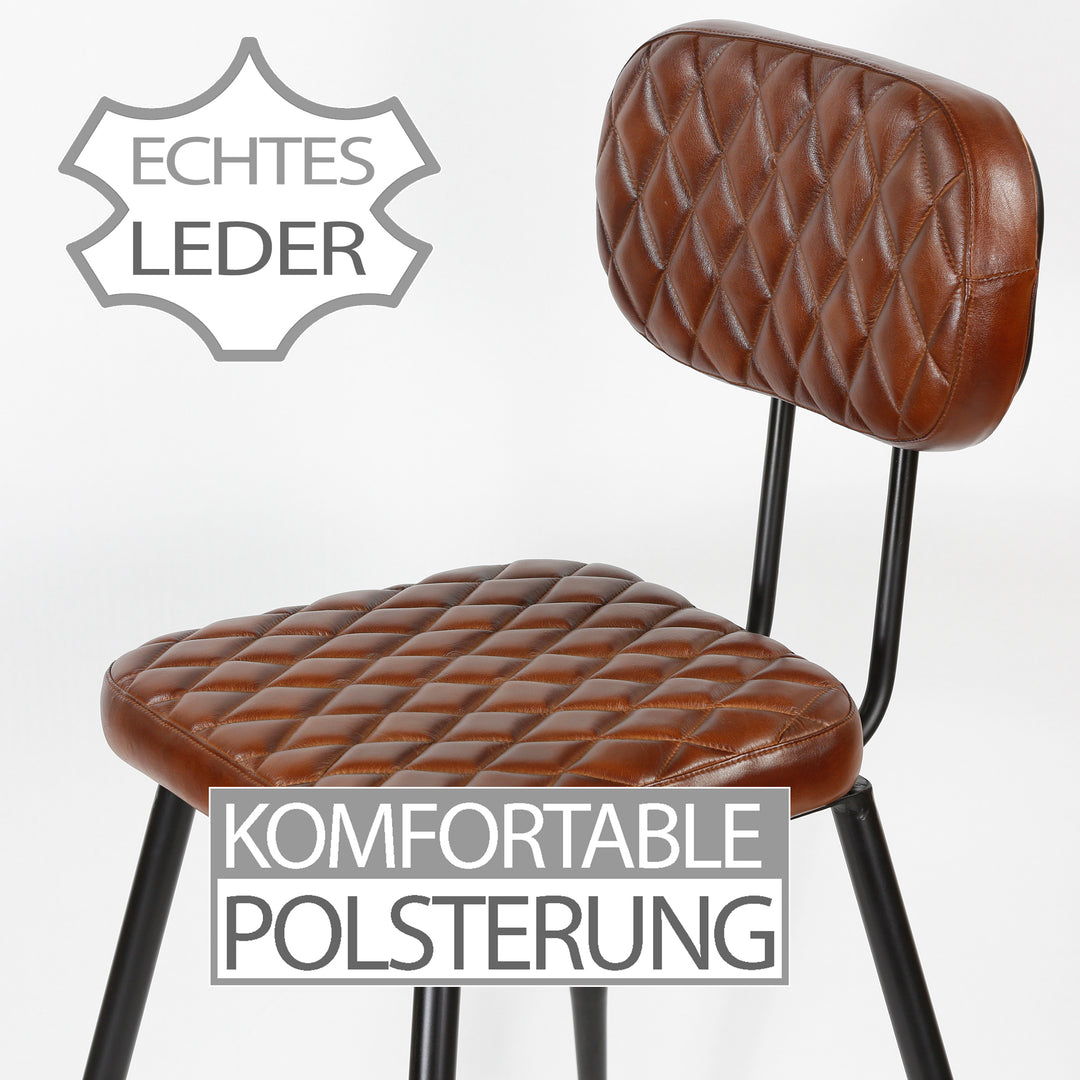 Brown leather dining chairs