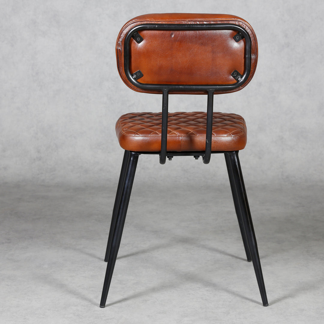 Brown leather dining chairs