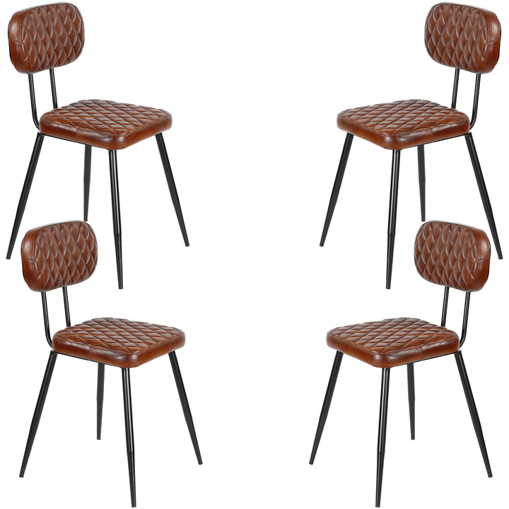 Brown leather dining chairs