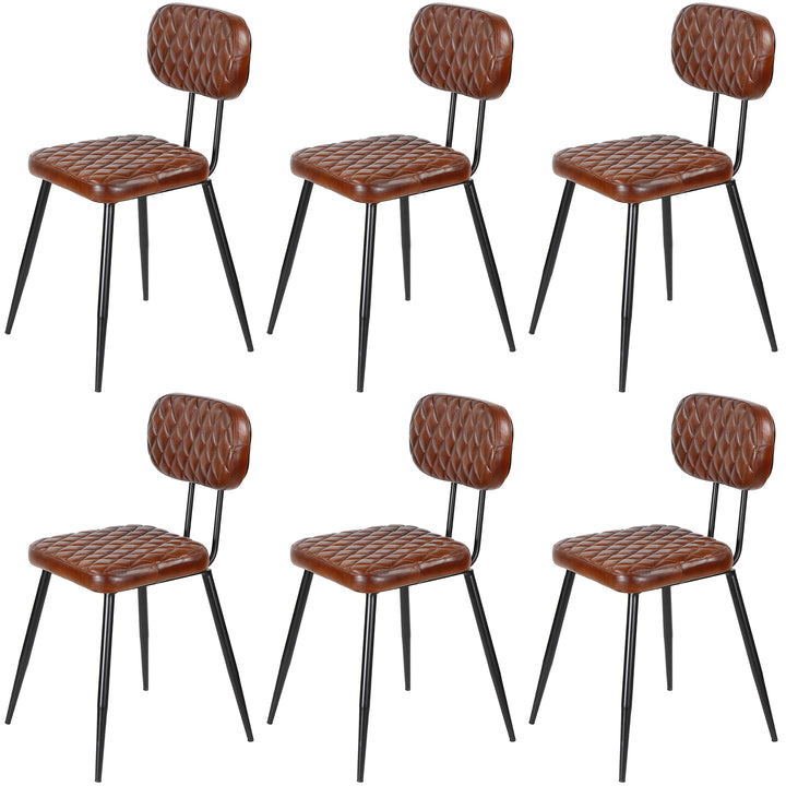 Brown leather dining chairs