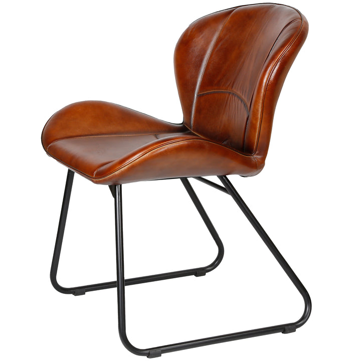 Leather chair, red-brown