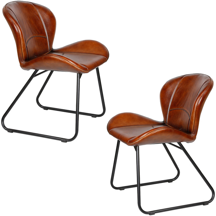 Leather chair, red-brown