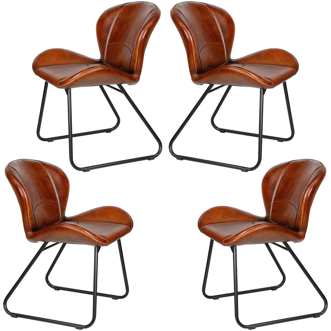Leather chair, red-brown