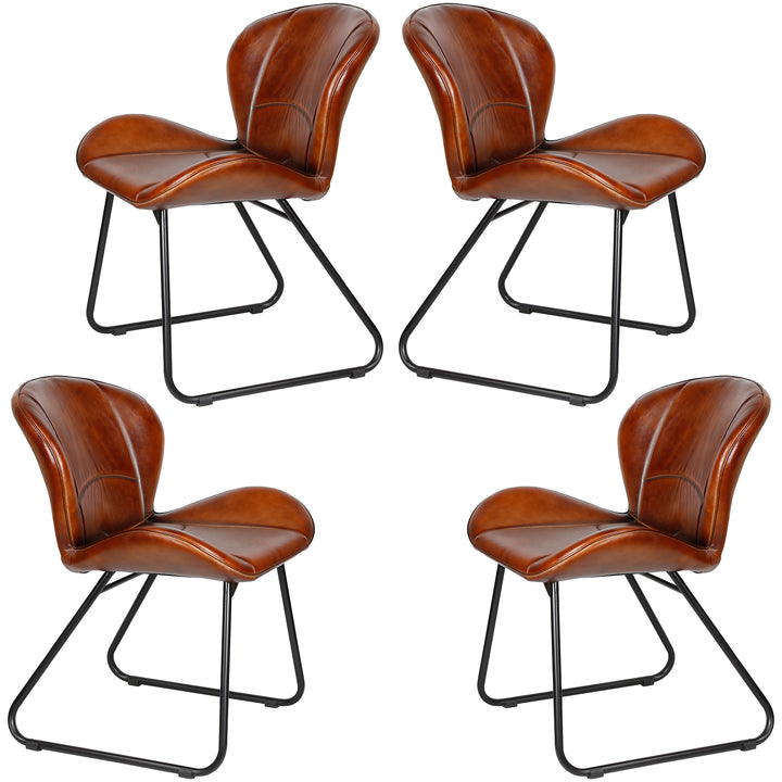 Leather chair, red-brown
