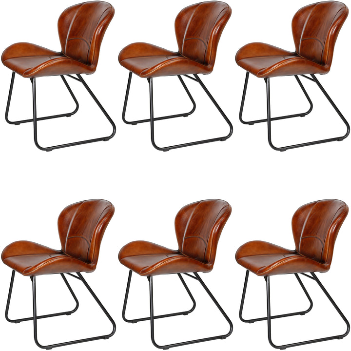 Leather chair, red-brown