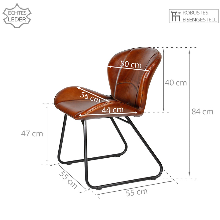 Leather chair, red-brown