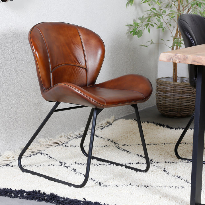 Leather chair, red-brown