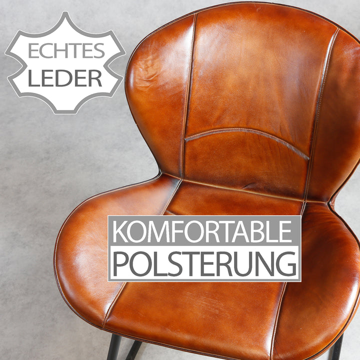 Leather chair, red-brown
