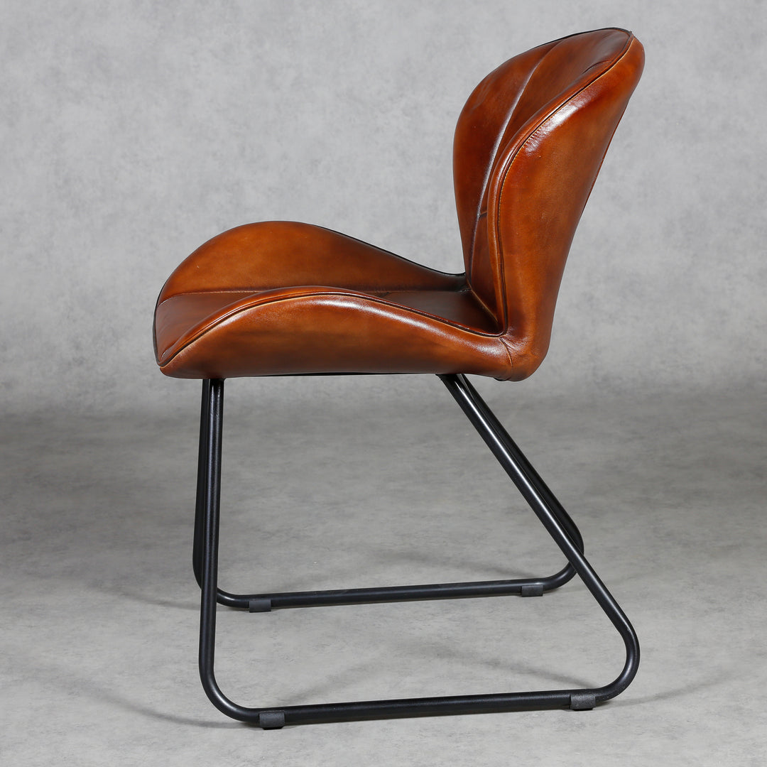 Leather chair, red-brown