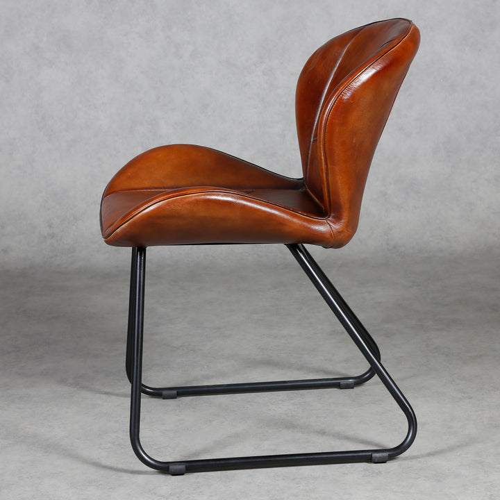 Leather chair, red-brown
