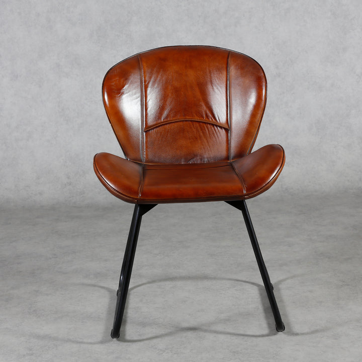 Leather chair, red-brown