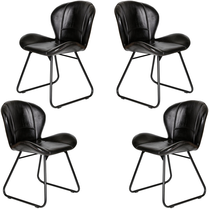 Leather chair, black