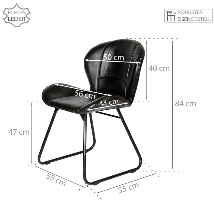 Leather chair, black