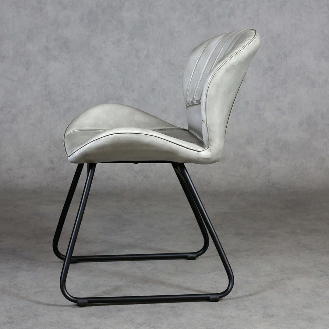 Leather chair, light gray