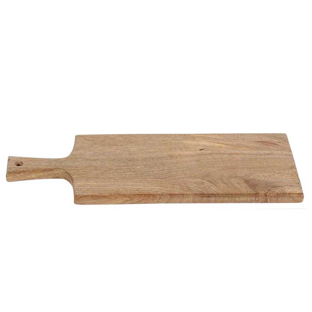 Wooden serving board, 65 cm long with handle
