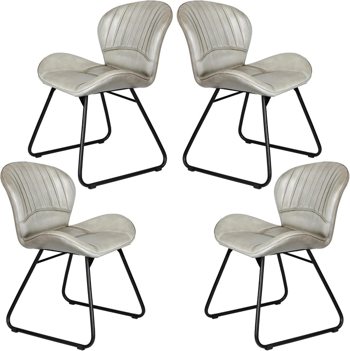 Leather chair, light gray