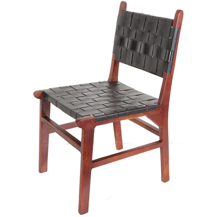 Dining chair Leather chair Black