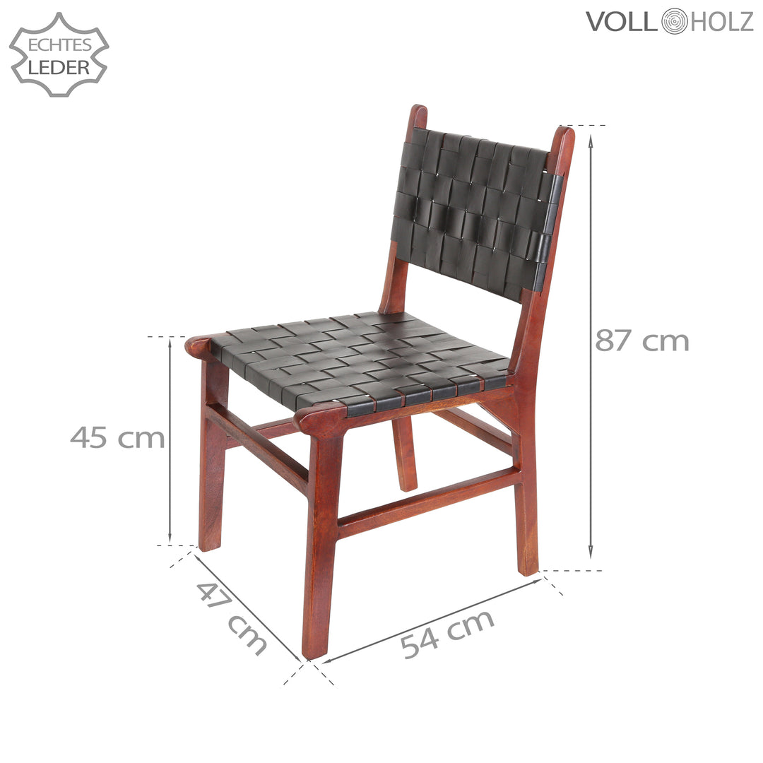 Dining chair Leather chair Black