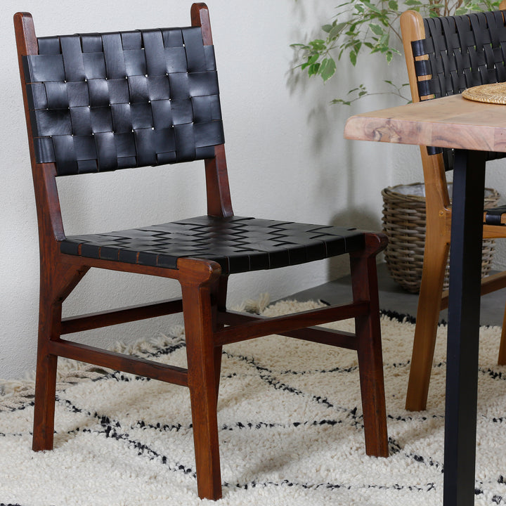 Dining chair Leather chair Black
