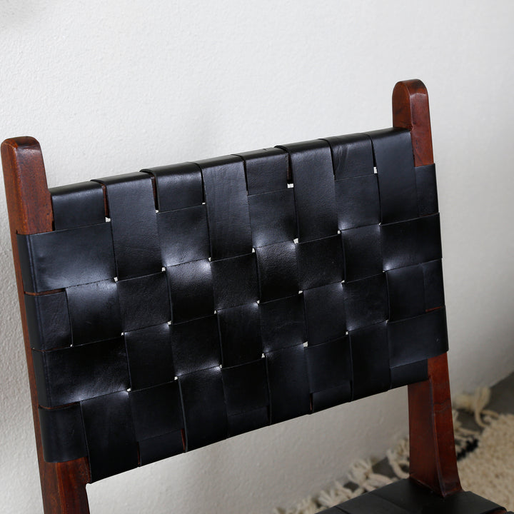 Dining chair Leather chair Black