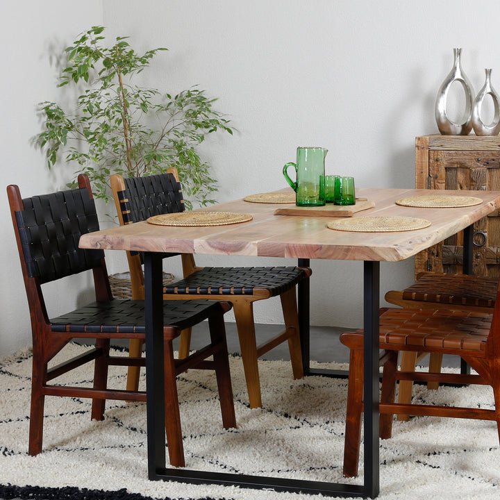 Dining chair Leather chair Black