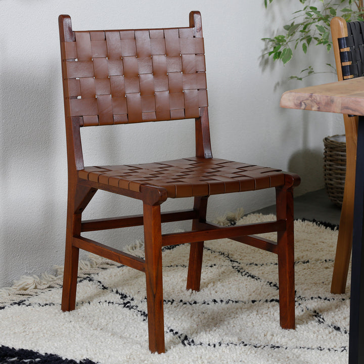 Dining chair Leather chair Brown