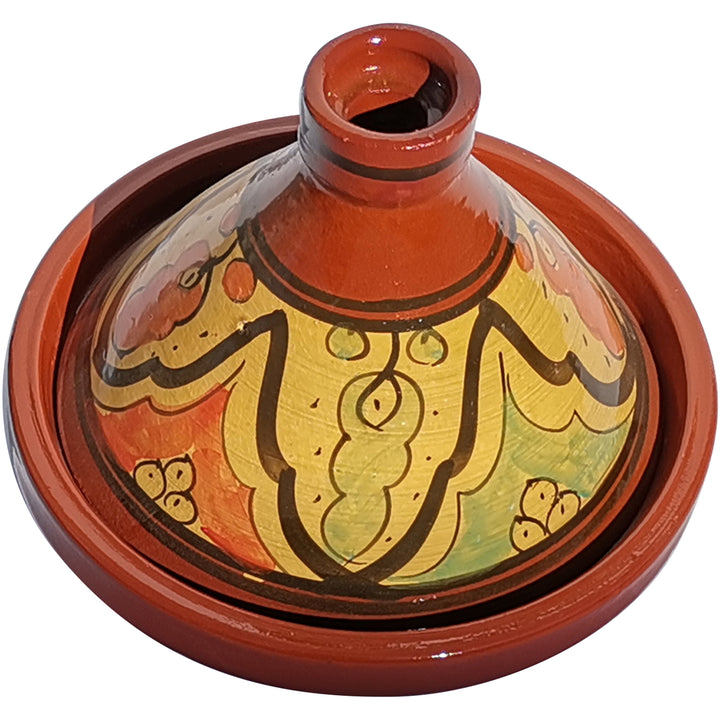Glazed Tajine Made of clay for 4-6 people, Moroccan painted casserole dish for lamb, fish or vegetarian