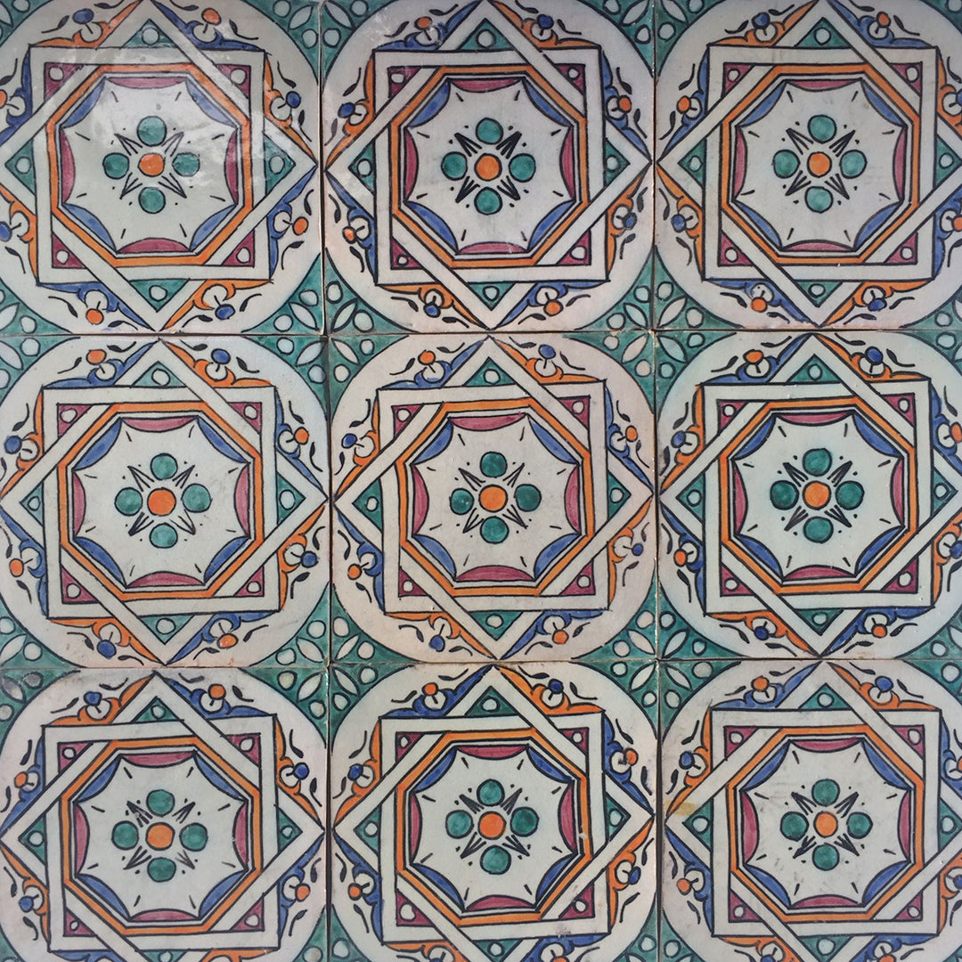 Hand-painted tile Samia 10x10