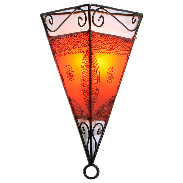 Emrah Orange leather wall lamp