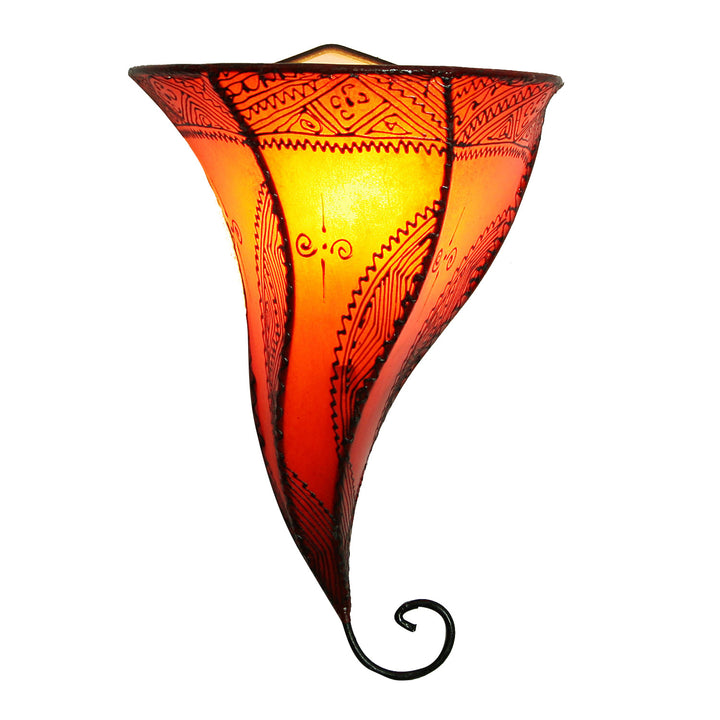 Mouza Orange leather wall lamp