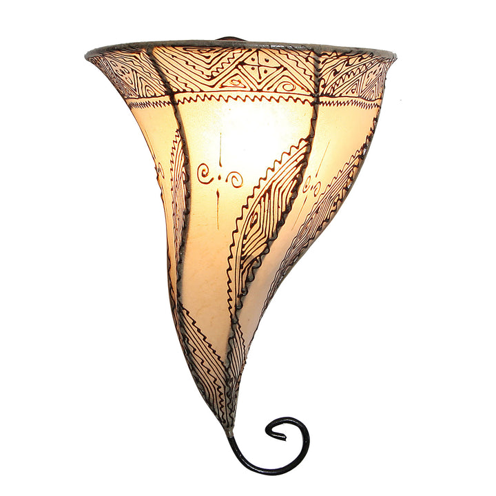 Mouza White Leather Wall Lamp
