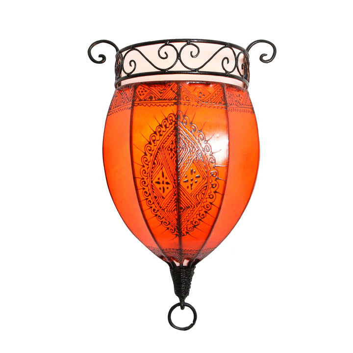 Henna leather wall lamp Nakous Orange