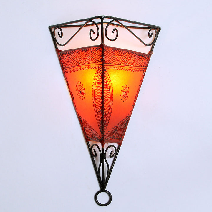 Emrah Orange leather wall lamp