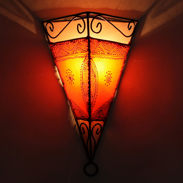 Emrah Orange leather wall lamp