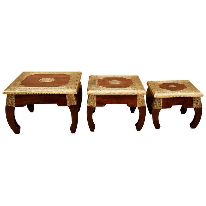 Oriental side tables Opium set of 3