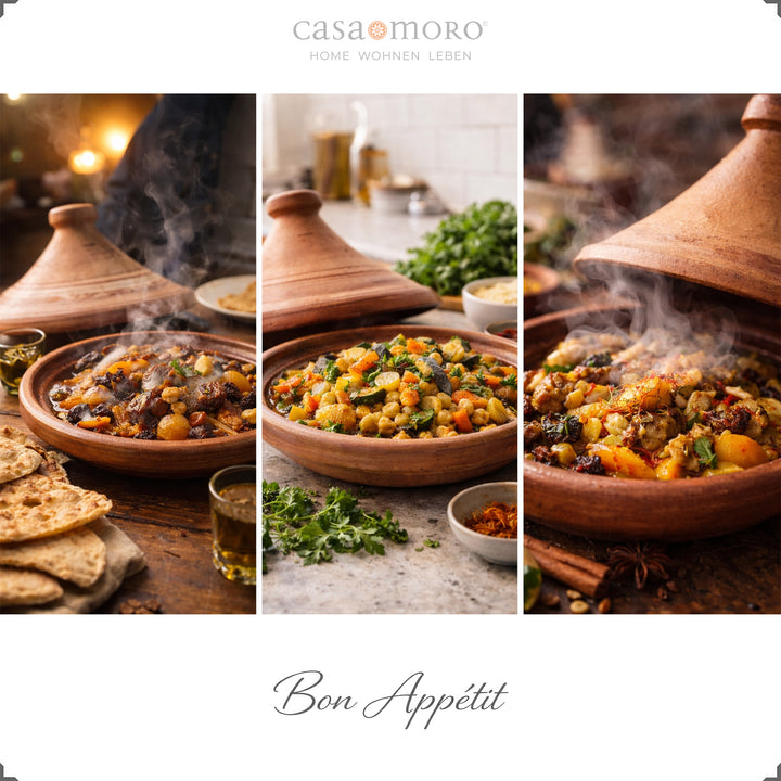 Moroccan Tajine 34 cm with lamb, fish and vegetarian variants, aromatically seasoned