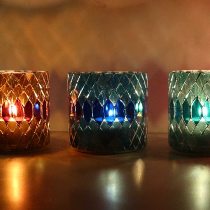 Moroccan mosaic lantern Rayan S set of 5