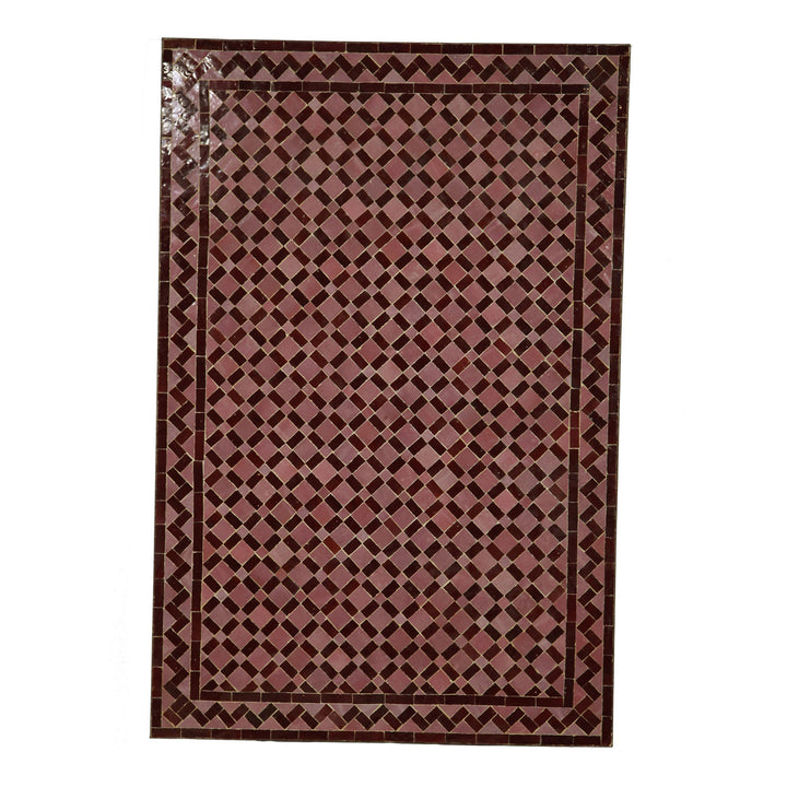 Mosaic dining table 120x80 Bordeaux tile