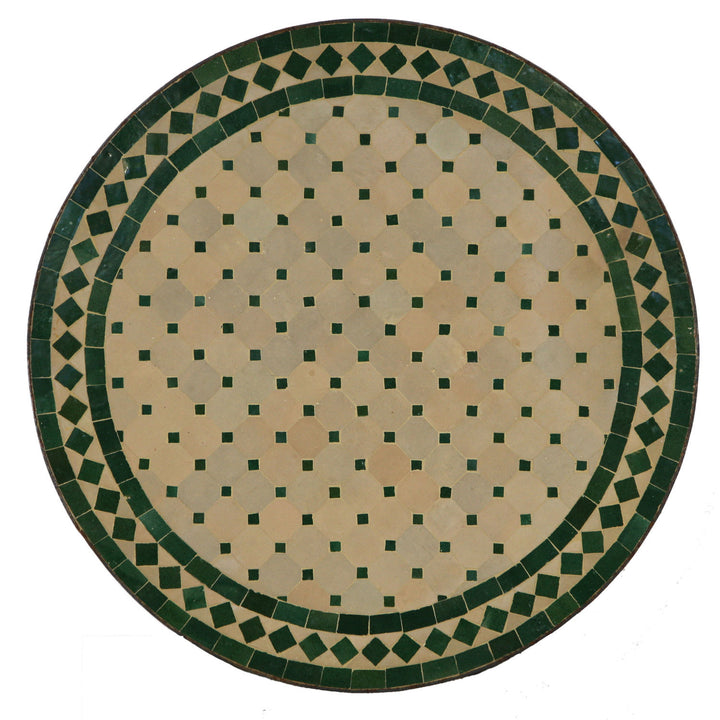 Mosaic bistro table, round, 70 cm, green/diamond pattern