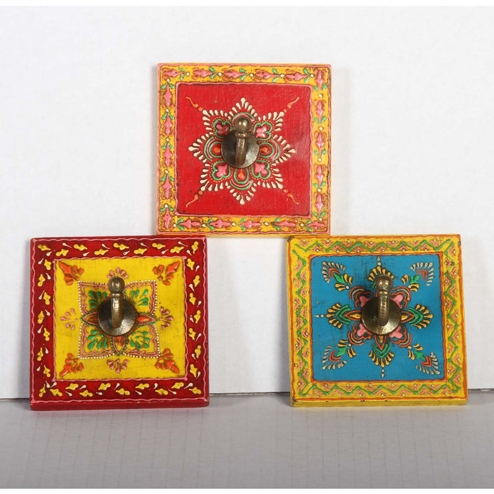 Oriental coat hooks, set of 3