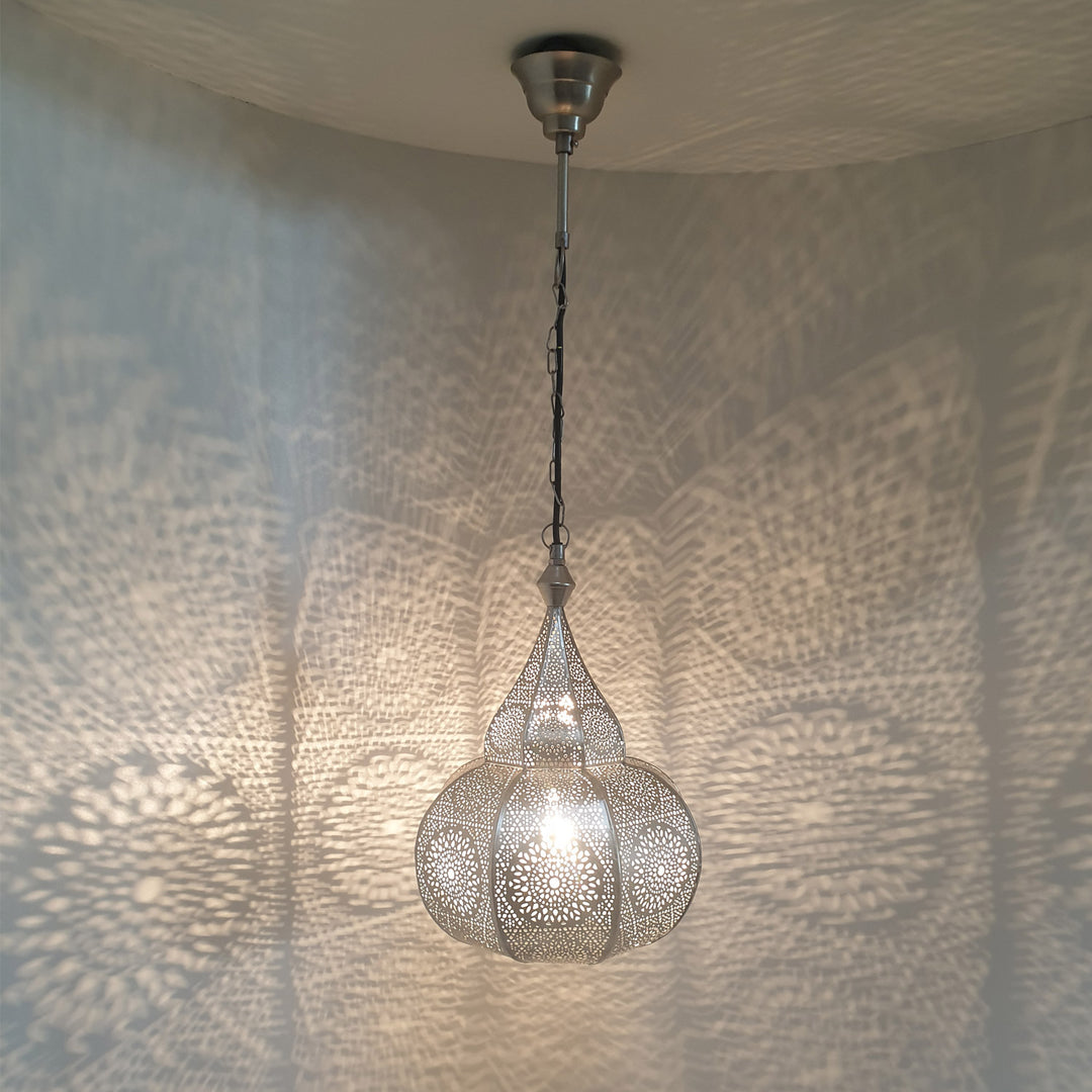 Oriental lamp Layoune silver
