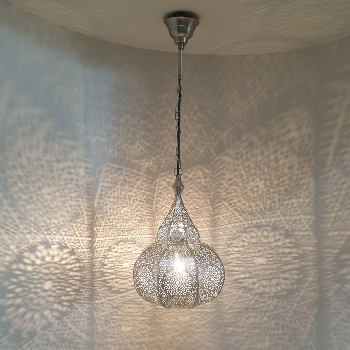 Oriental lamp Layoune silver