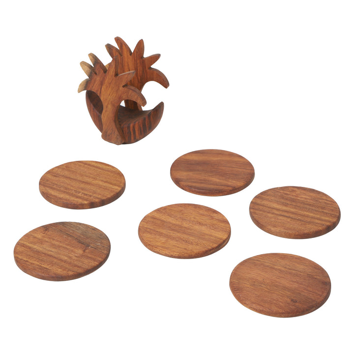 Oriental glass coasters Kaya26 with palm tree ornament