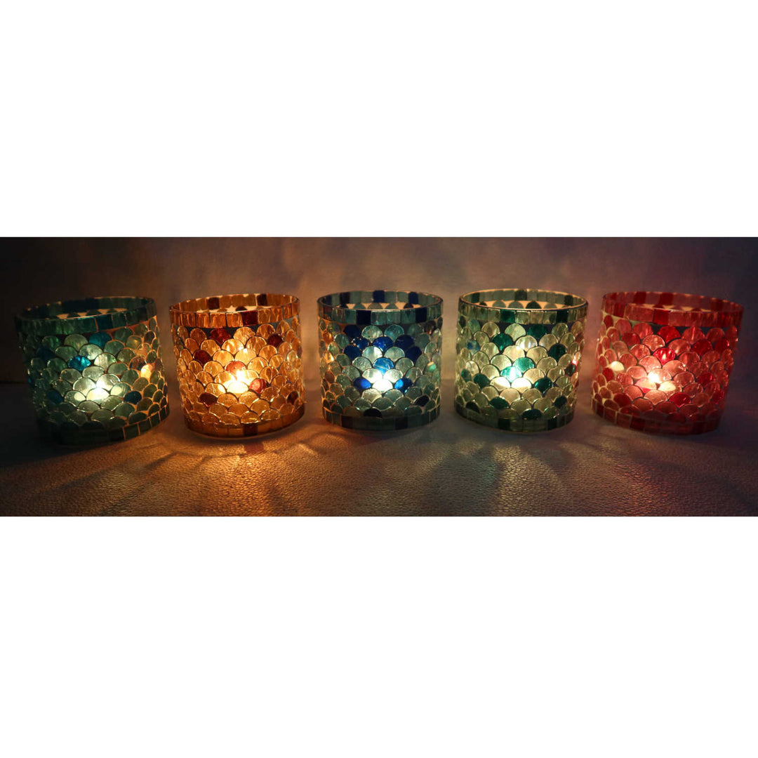 Oriental mosaic lantern Athens M set of 5