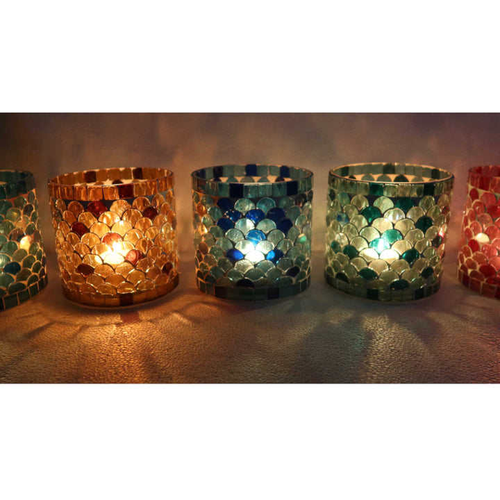 Oriental mosaic lantern Athens M set of 5