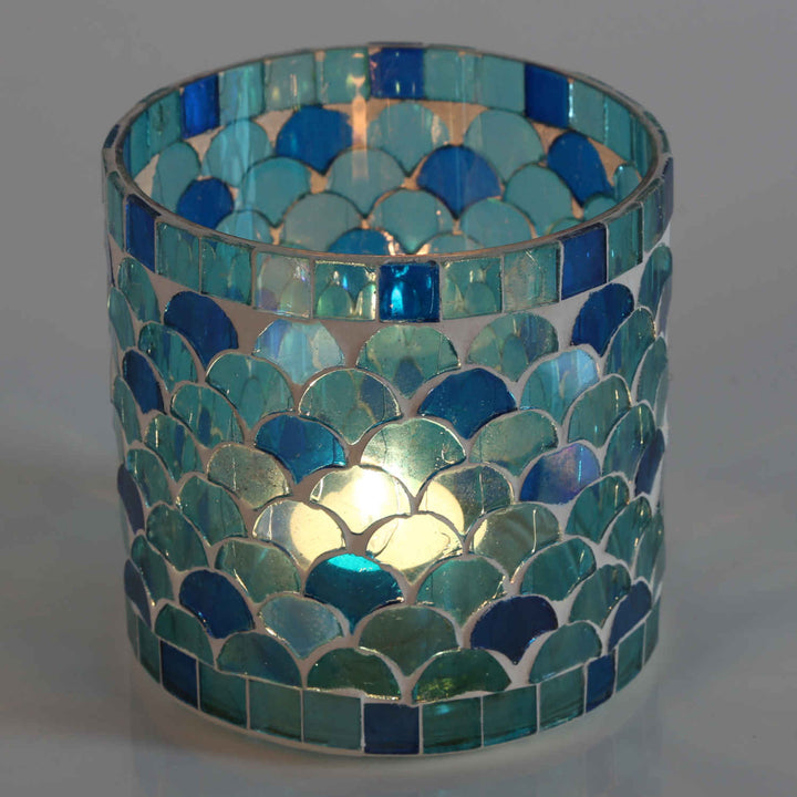 Oriental mosaic lantern Athens Light blue