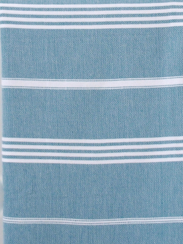 Turkish hammam towel, petrol blue and white