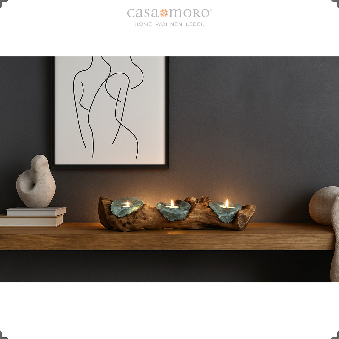 Set of 3 tea light holders - table decoration